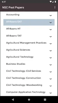 NSC Past Papers Grade 12 & 11 android App screenshot 0
