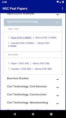 NSC Past Papers Grade 12 & 11 android App screenshot 3